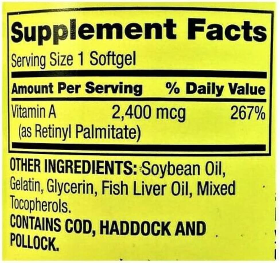 Spring Valley - Vitamin A SUPPLEMENT 2400MCG