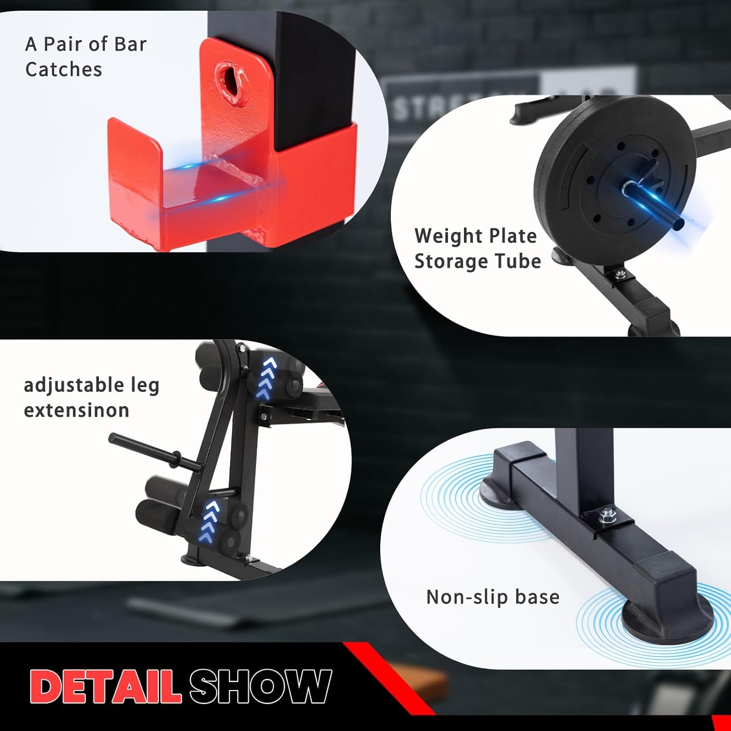 8 in 1 Weight Bench Set with Leg Extension/Curl and Preacher Curl