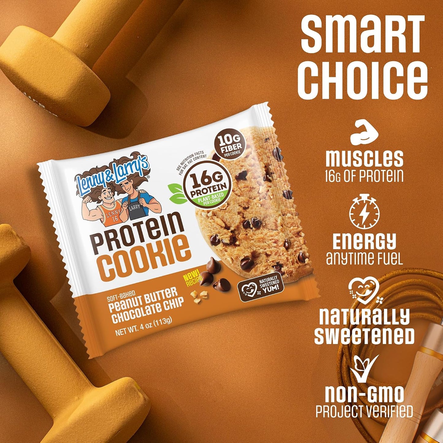 Lenny & Larry's Protein Cookie, Peanut Butter Chocolate Chip – Pack of 12