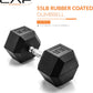 55 Pound Coated Hex Dumbbell Weight