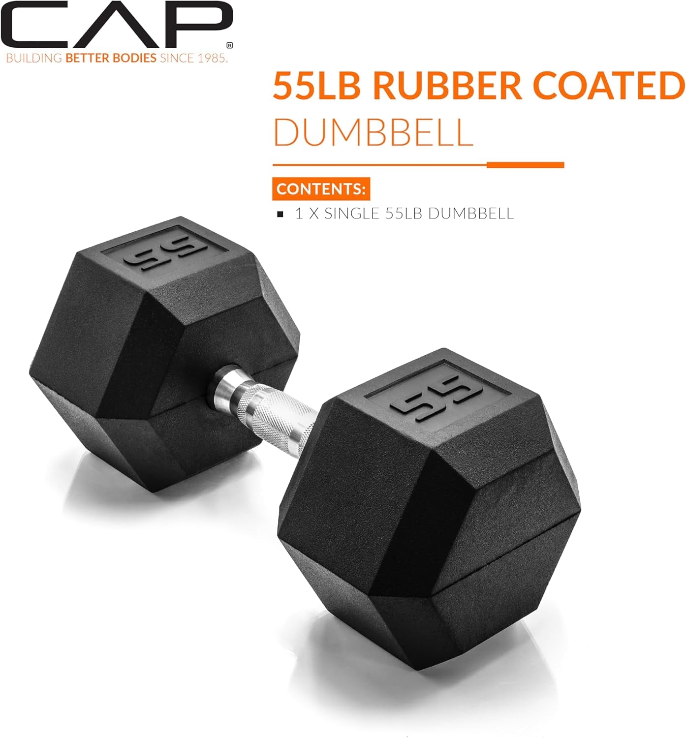 55 Pound Coated Hex Dumbbell Weight