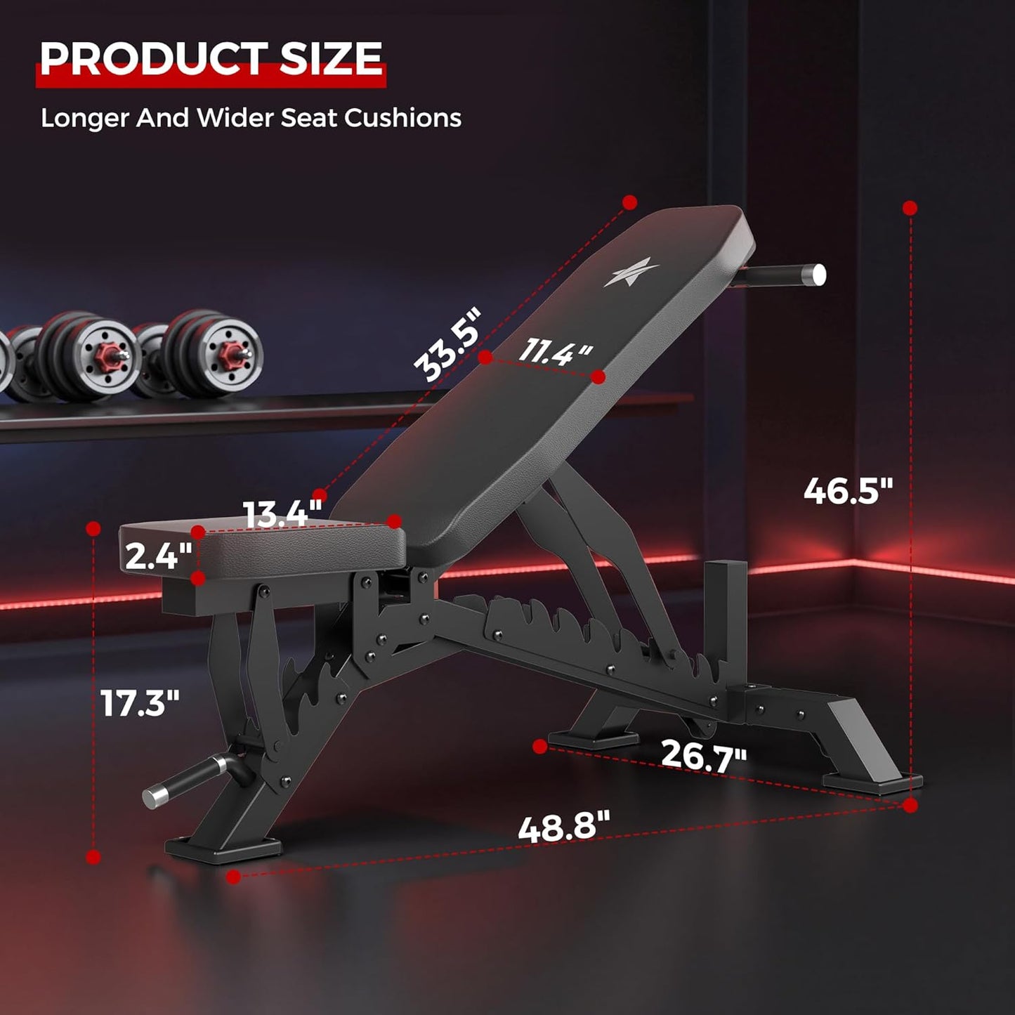 STACOO Adjustable Workout Bench for Home Gym