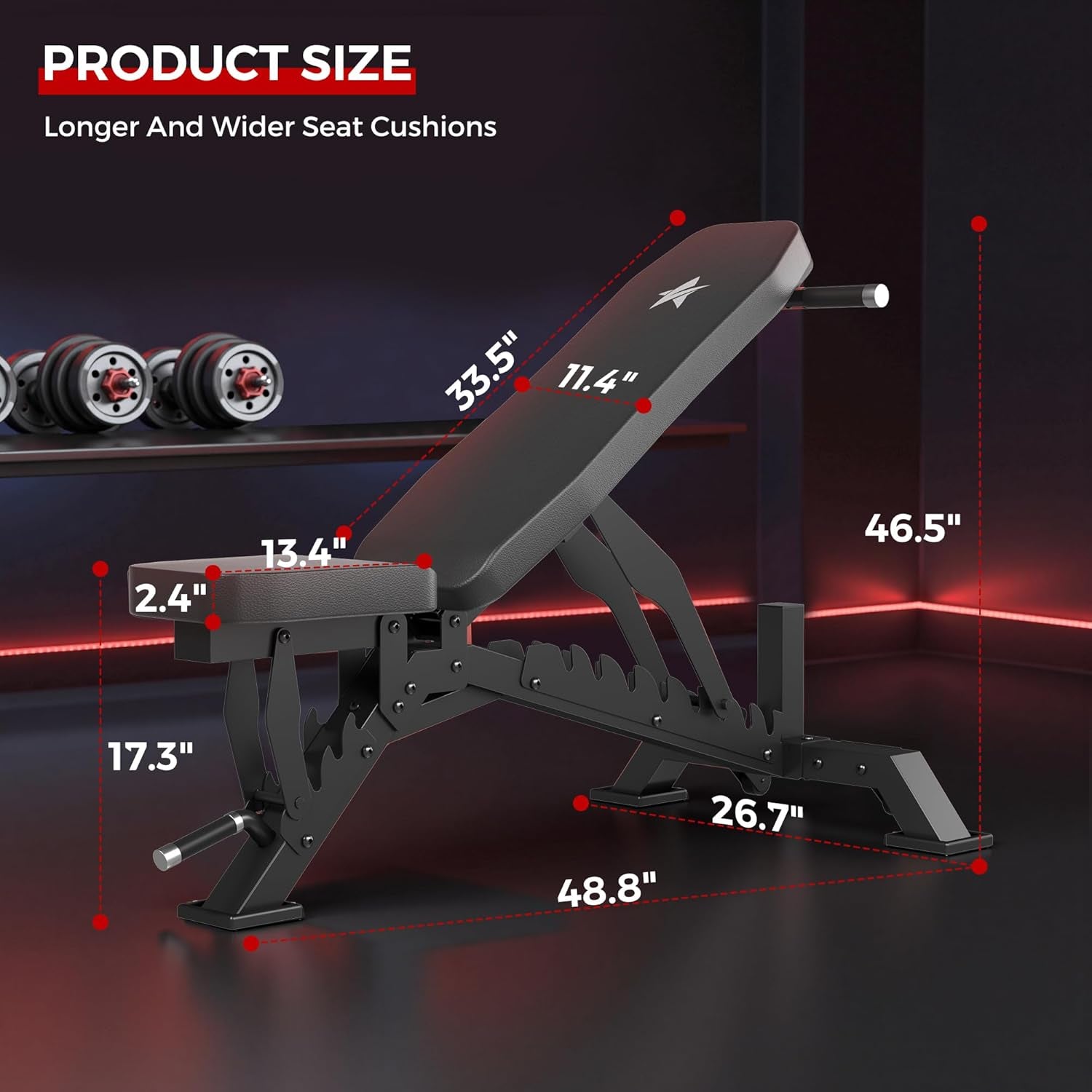 STACOO Adjustable Workout Bench for Home Gym