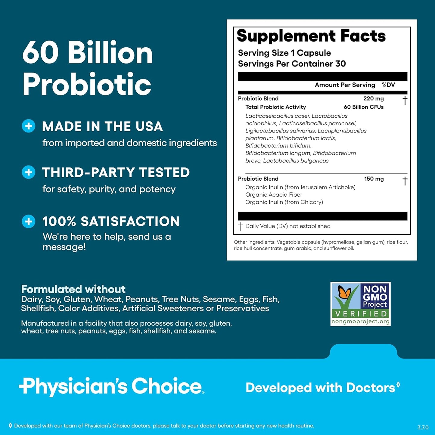 Physician's CHOICE Probiotics 60 Billion CFU
