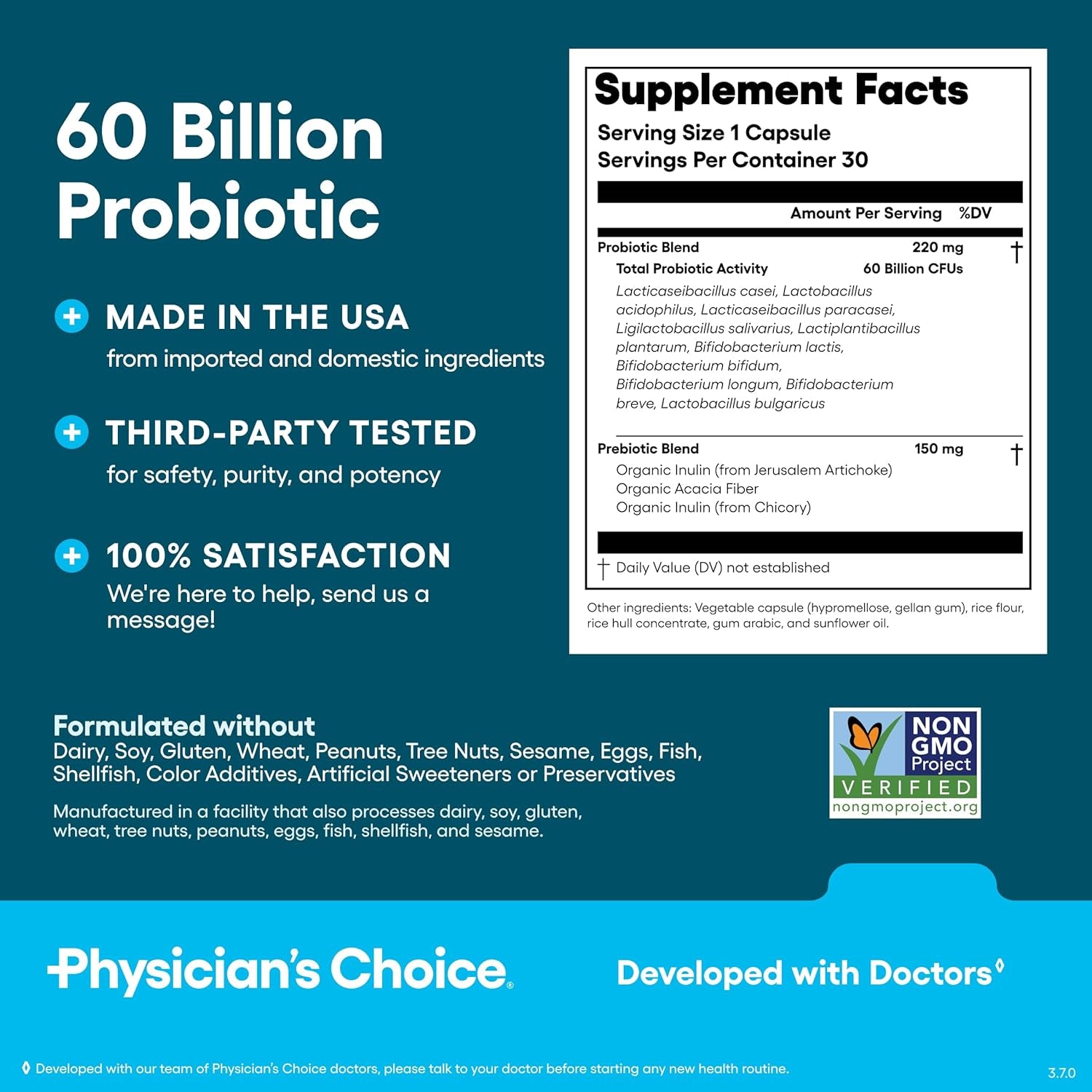 Physician's CHOICE Probiotics 60 Billion CFU