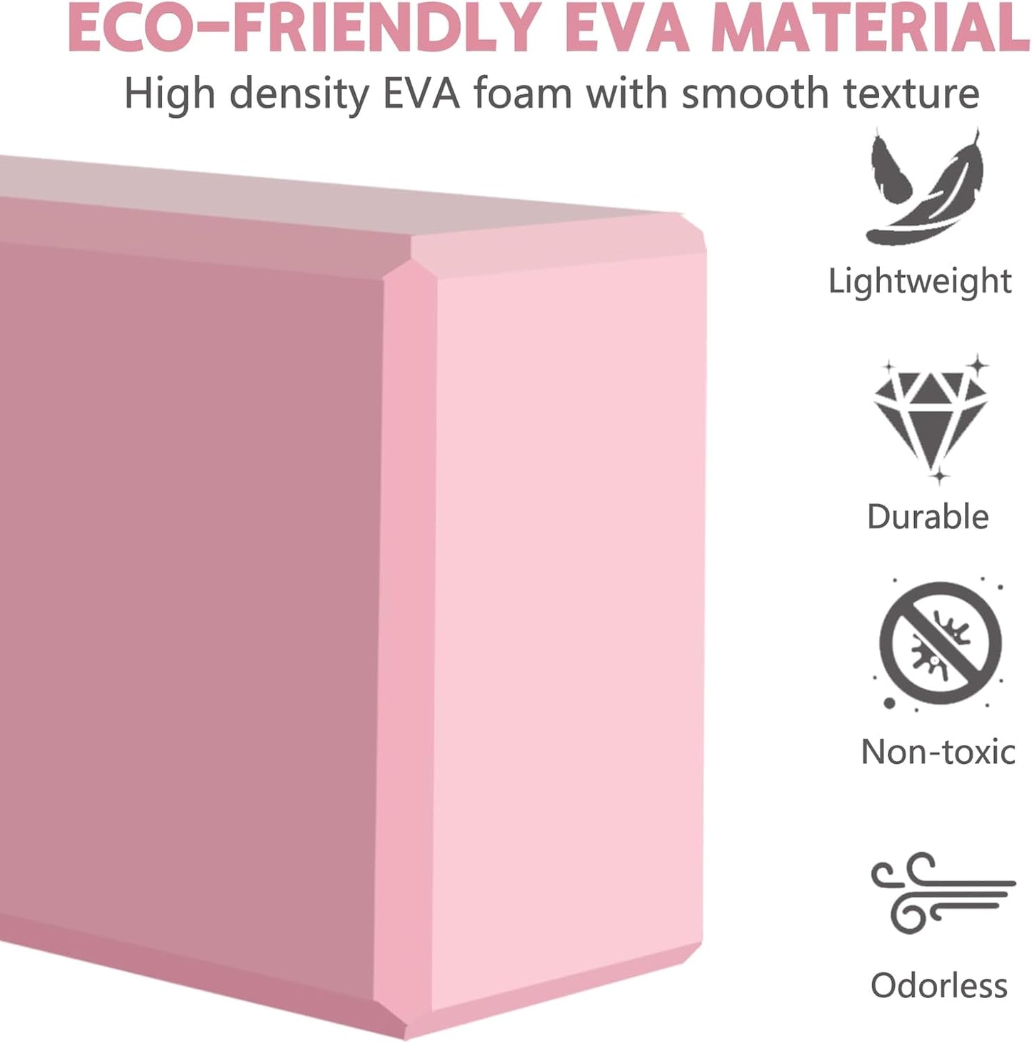 9"X6"X3" Yoga Blocks, Soft Non-Slip Surface Premium Foam Blocks