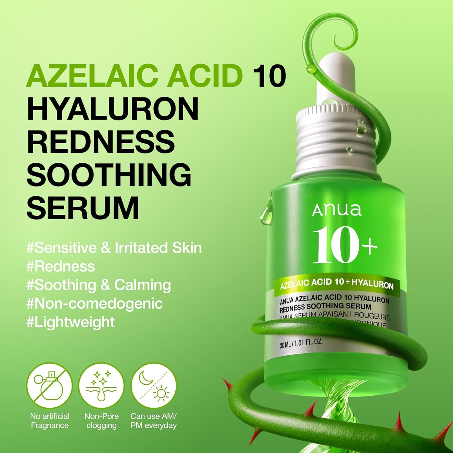 Anua Azelaic Acid 10 Hyaluron Redness Soothing Serum