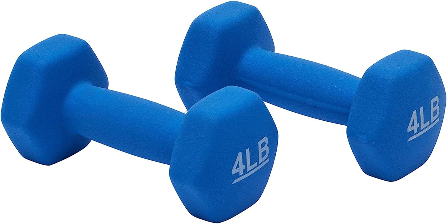 4 Pound Neoprene Dumbbell Hand Weights for Exercise