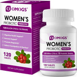 OMOGS Women'S Probiotic, with Cranberry Extract, Organic Prebiotics & Vitamin C, 120 Billion Cfus,18 Strains, Help for Boost Immune, Digestive, Gut Health & Women'S Health,120 Tablets