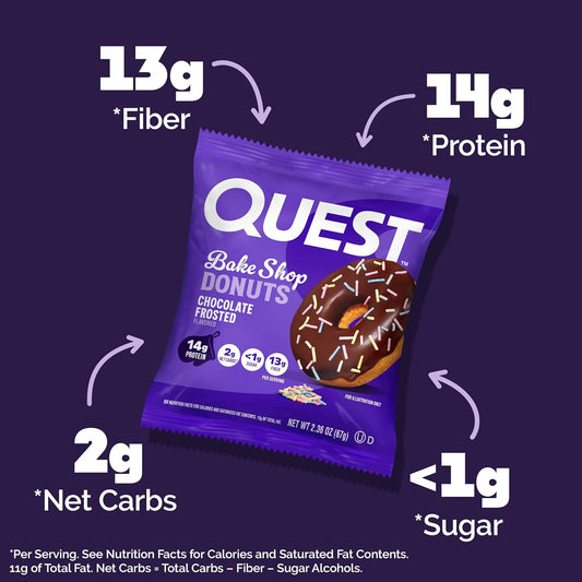 Chocolate Frosted Donuts, 14G Protein, Less than 1G Sugar, 9 Count