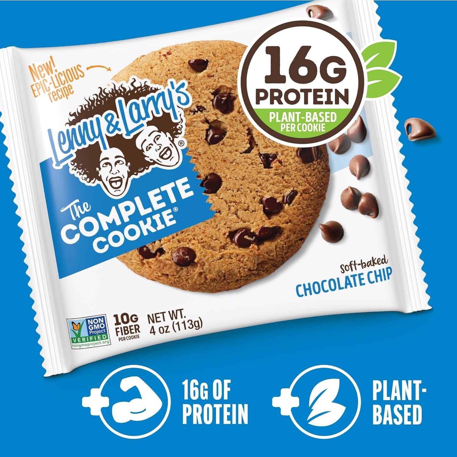 Lenny & Larry's Protein Cookie, Chocolate Chip (Pack of 12)