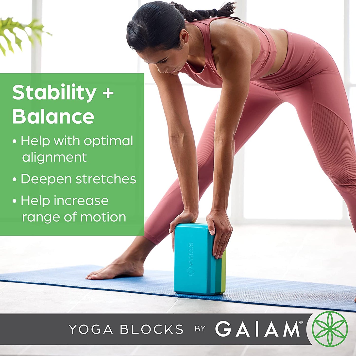 Gaiam Yoga Block - Supportive Latex-Free Eva Foam
