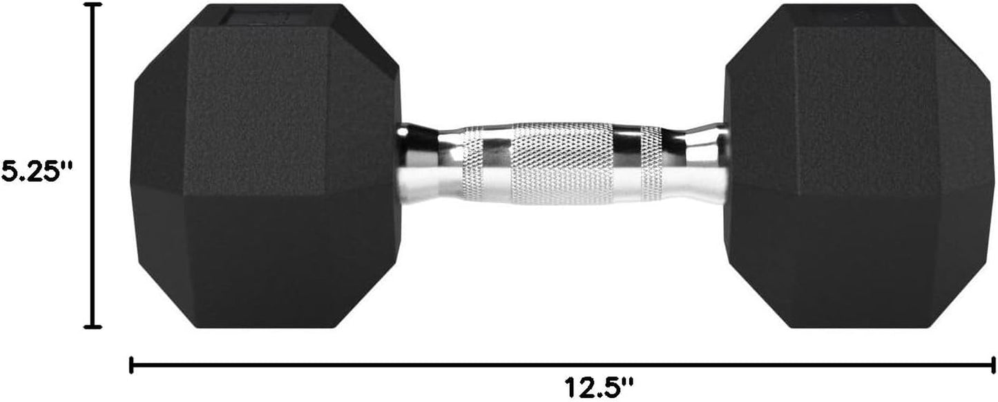 25 Rubber Hex Dumbbell Hand Weight