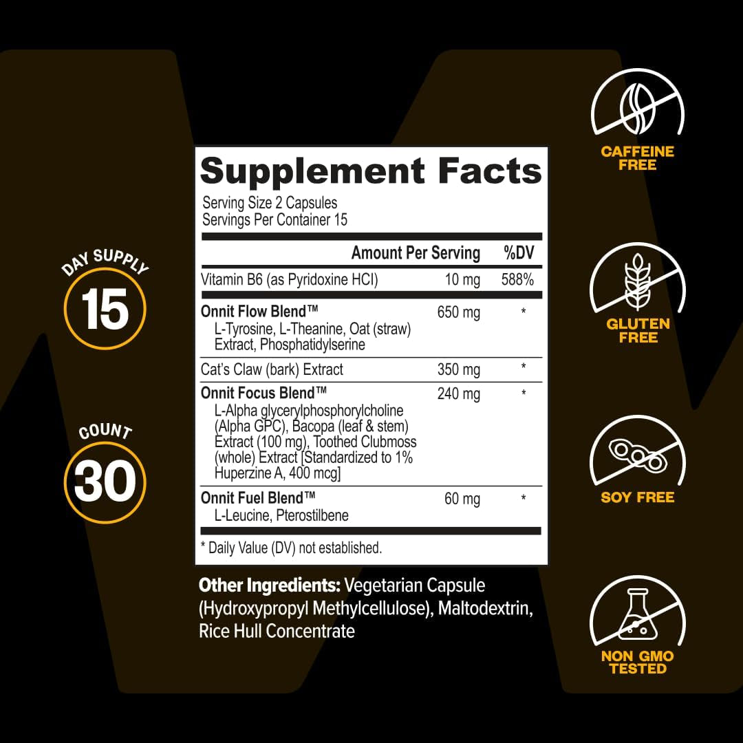 ONNIT Alpha Brain Nootropic Brain Supplement for Focus