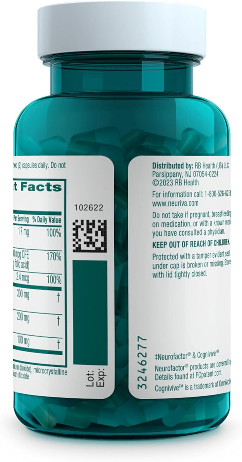 NEURIVA Ultra Decaffeinated Clinically Tested Nootropic Brain Supplement for Mental Alertness