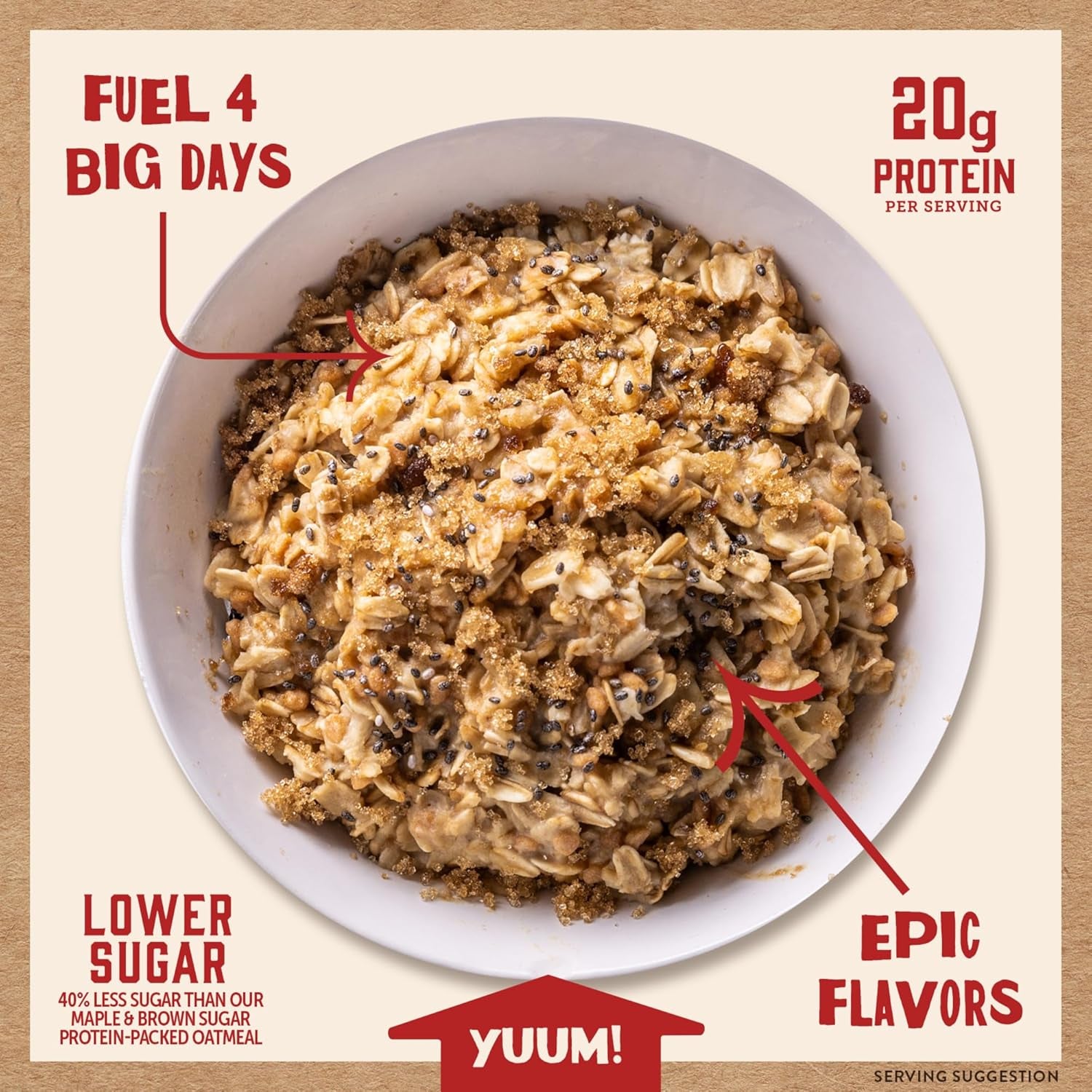 Kodiak Peak Instant Oatmeal Packets, Maple Brown Sugar, High Protein (Total of 24 Packets)