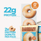 Protein Donuts - 22G Protein, Glazed Vanilla, Zero Sugar Snack - 8 Pack with Two Donuts per Pack