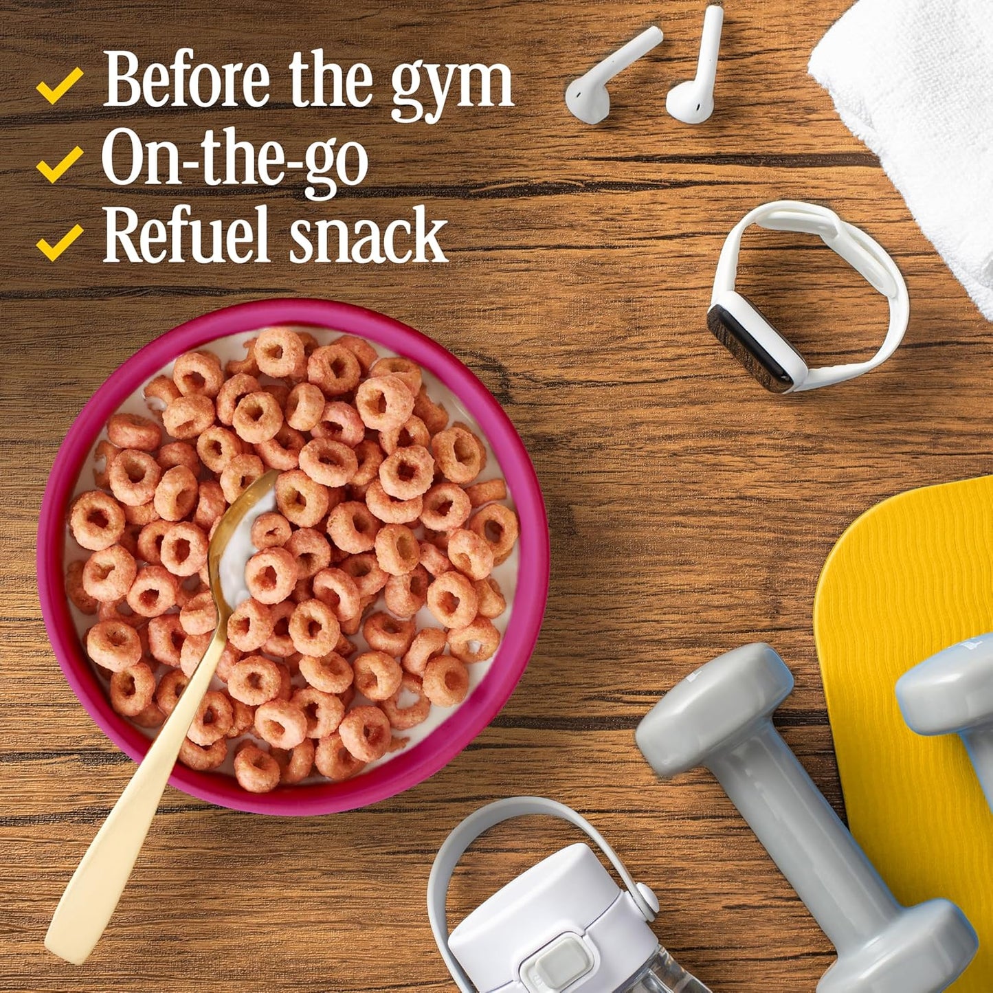 Cheerios Protein Cereal, Strawberry, 8G Protein, Family Size, 15 oz