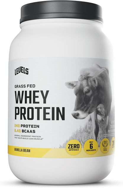 Levels Grass Fed Whey Protein Powder, No Artificials, 24G of Protein, 2LB