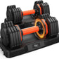 LifeOG Updated Adjustable Dumbbell Set of 2 - 25lbs/50lbs