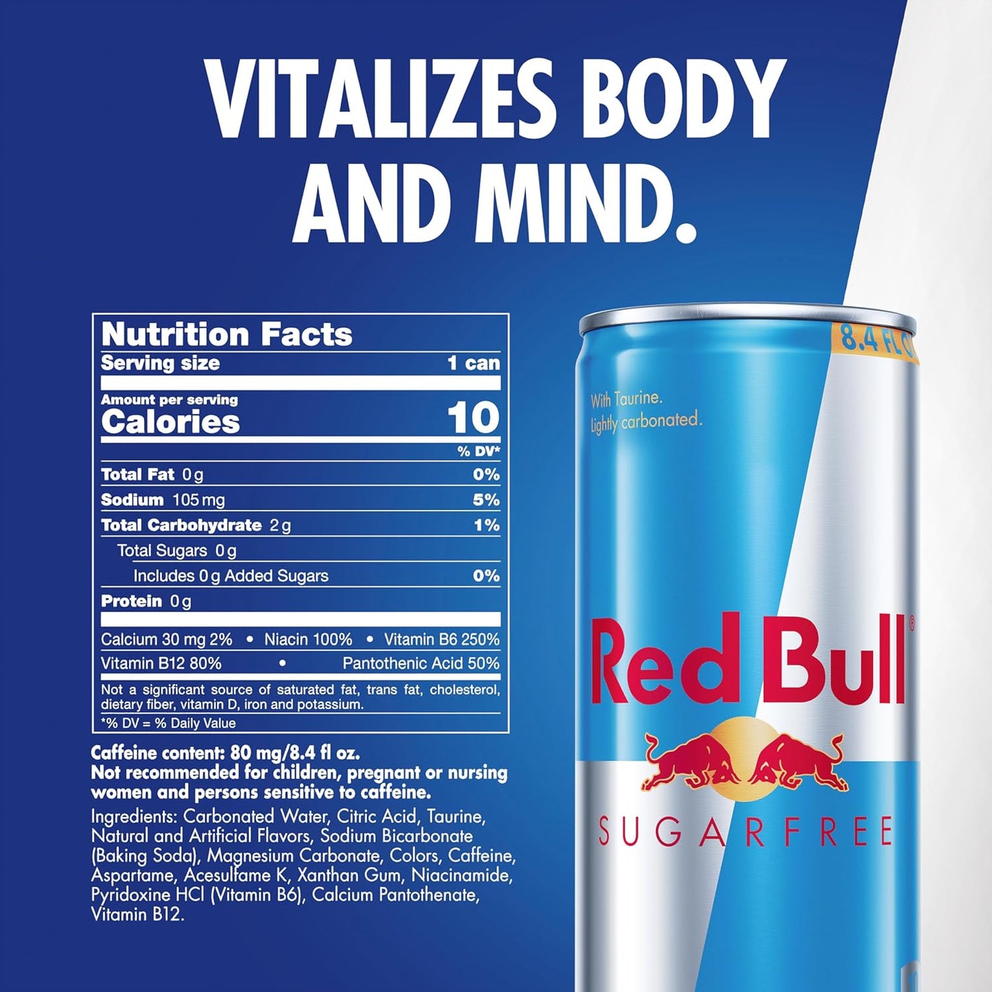 Red Bull Sugar Free Energy Drink, Pack of 24 Cans