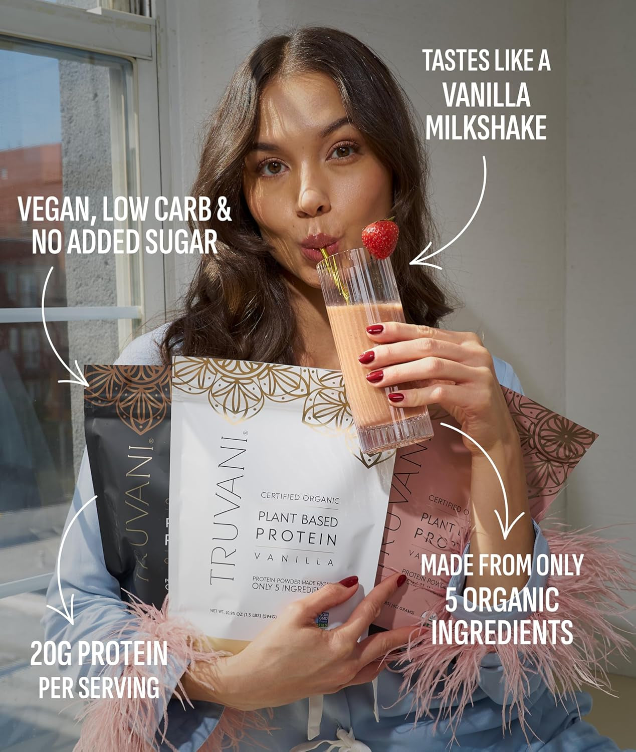 Truvani Organic Plant Based Protein Powder