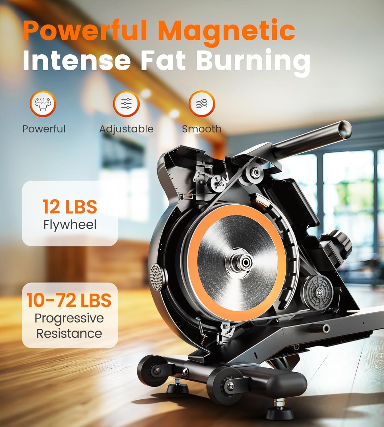 Magnetic/Water Rowing Machine for Home - Rower Machine Use with Bluetooth, App Supported, Rowing Machine for Beginners to Athletes, Comfortable Seat Cushion