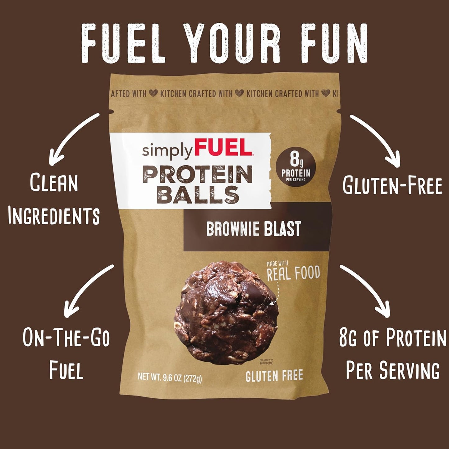 simplyFUEL Whole-Food Protein Balls (Brownie Blast)