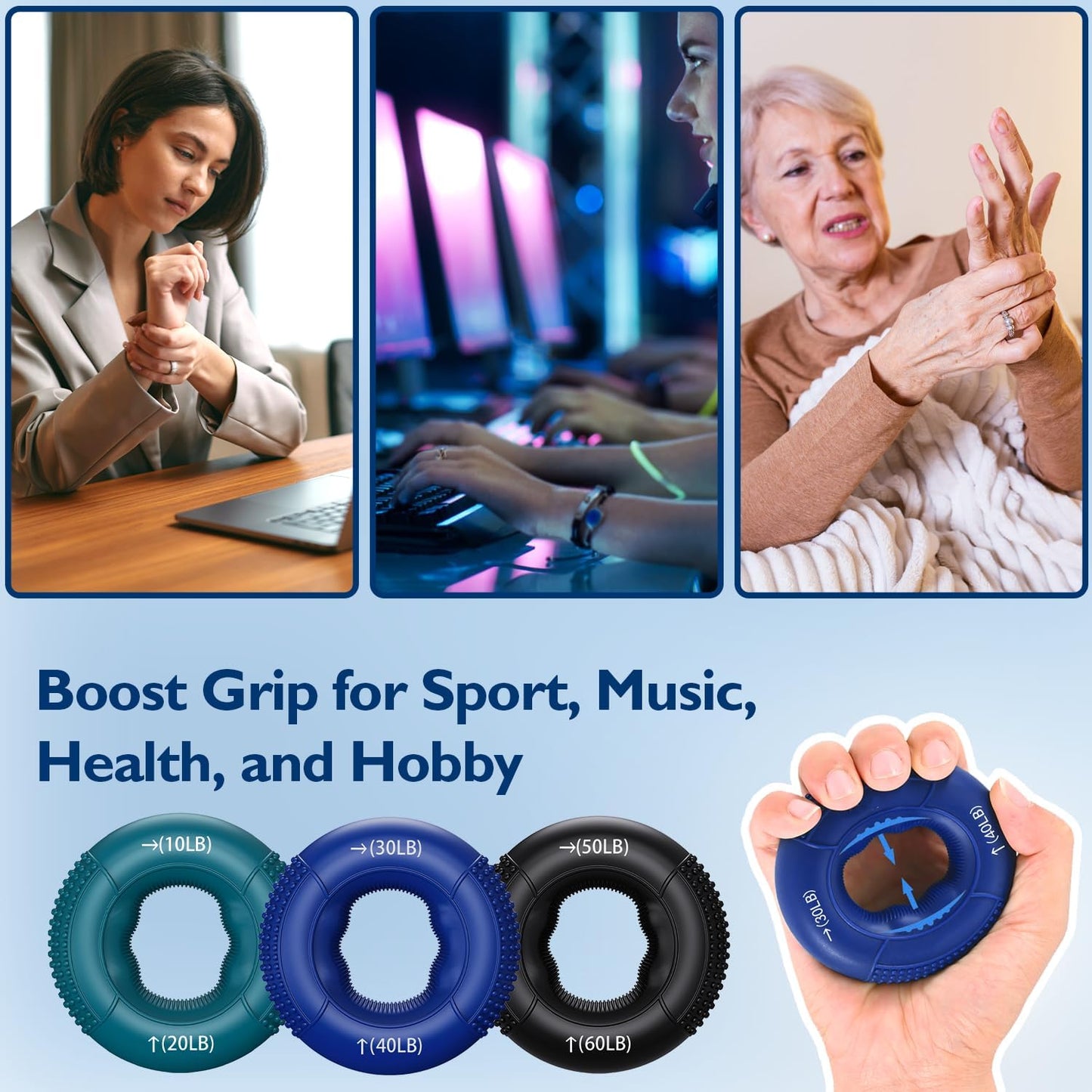 Grip Strength Trainer 9-Piece Kit