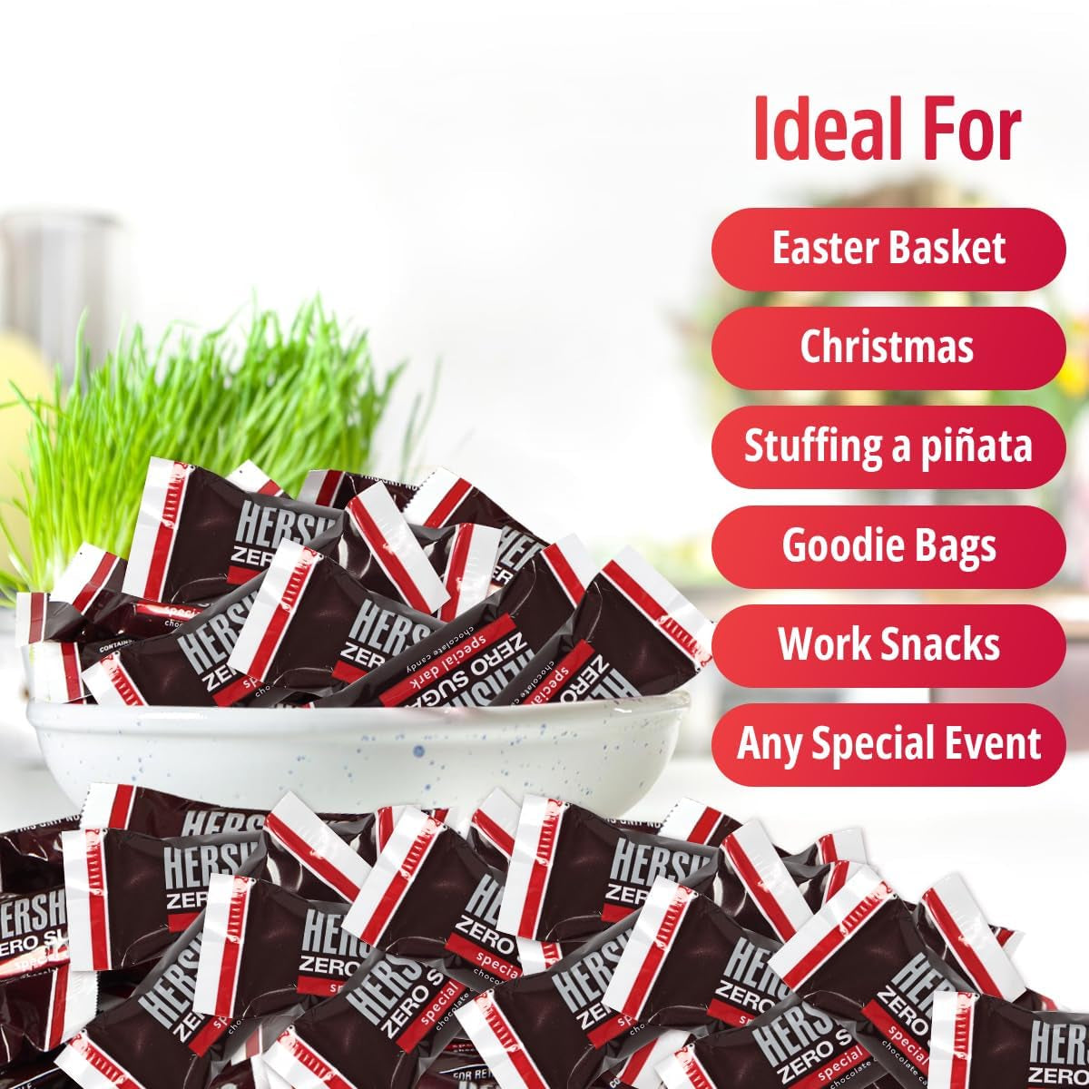 Zero Sugar Special Dark Chocolate Candy Bulk Pack - Individually Wrapped Sugar Free Chocolate Candy Bar