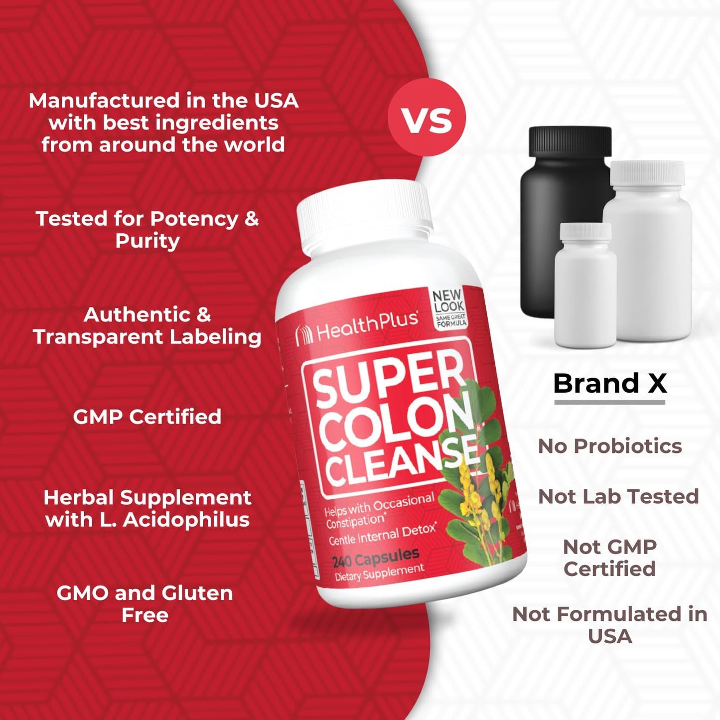 Health Plus Super Colon Cleanse 60 Day Supply of Gentle Gut Cleanse Detox