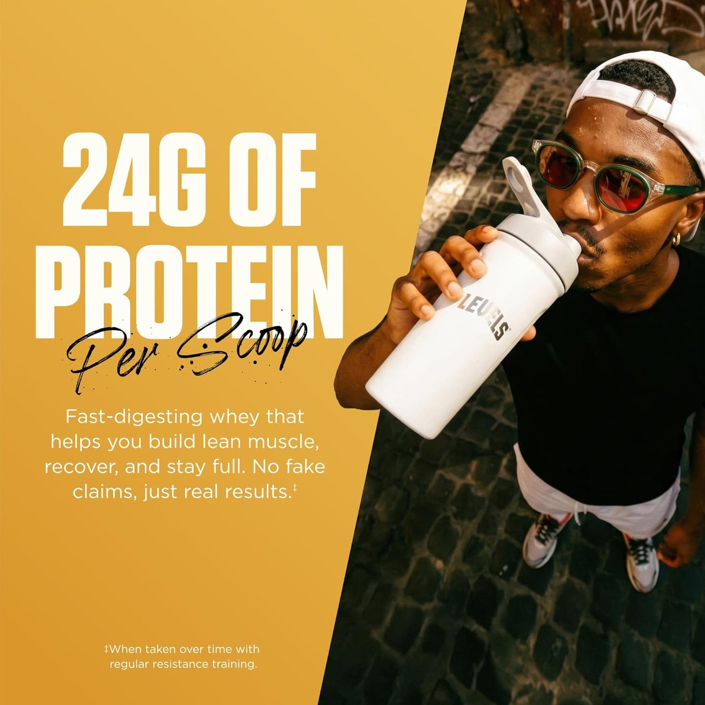 Levels Grass Fed Whey Protein Powder, No Artificials, 24G of Protein, 2LB