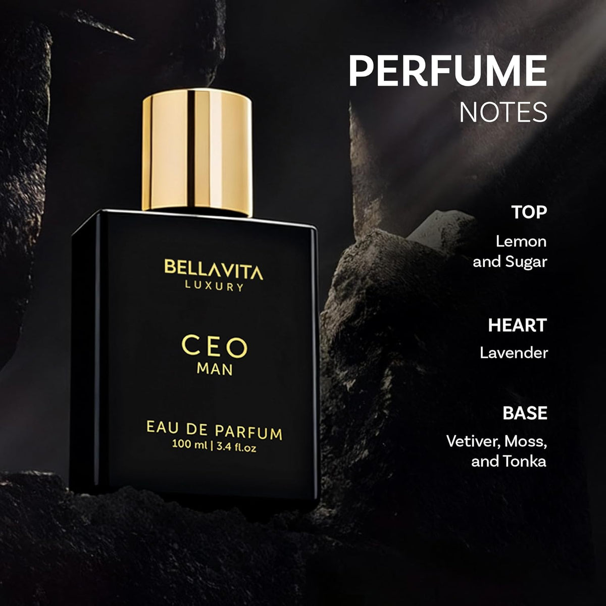 Bellavita Luxury CEO Man Eau De Parfum for Men, 3.4 Fl Oz (100 Ml)