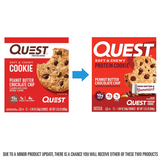 Quest Nutrition Peanut Butter Chocolate Chip High Protein Cookie 12 Count