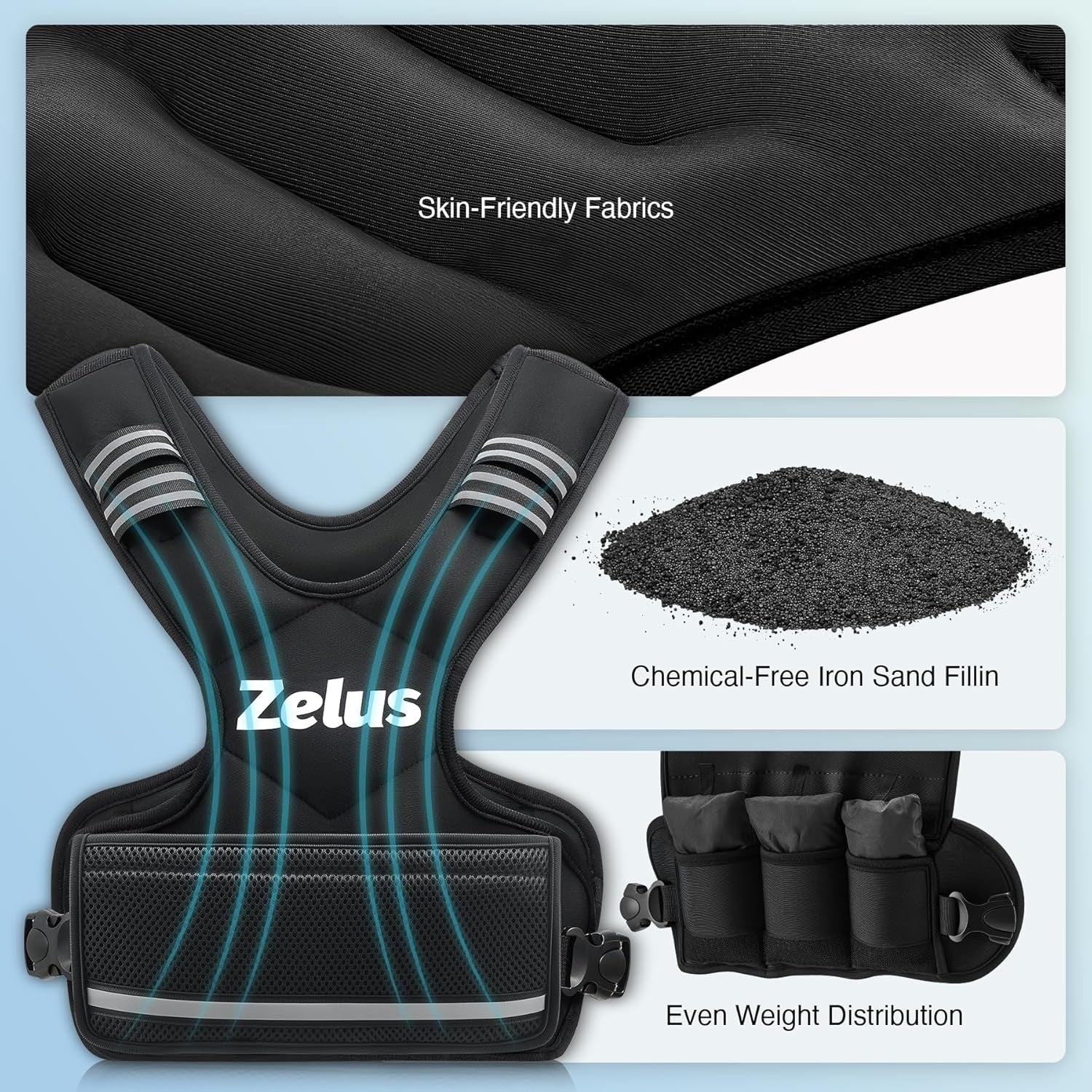 ZELUS Weighted Vest for Men and Women | 4-10Lb/11-20Lb/20-32Lb