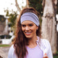 Gili 2 Pack Wide Headbands for Women Boho Knotted Non Slip Fashion Hair Bands Yoga Running Sports Workout Gym Head Wraps Elastic Soft Cotton Cloth Turbans Bandana for Girls (Light Purple,Light Blue)