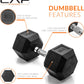 50 Pound Coated Hex Dumbbell Weight