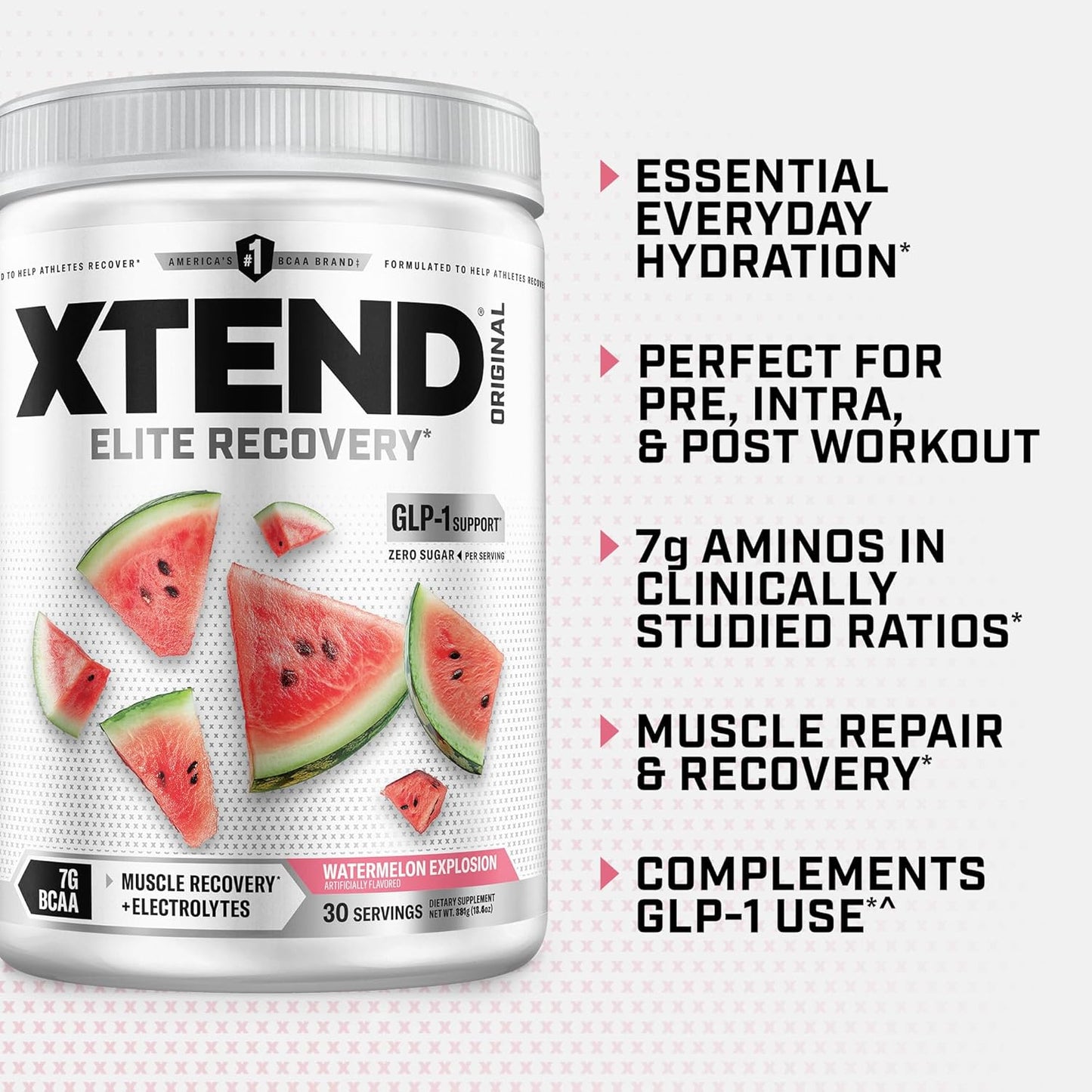 Xtend Original BCAA Powder, 7g BCAAs and 2.5g L-Glutamine for Muscle Recovery