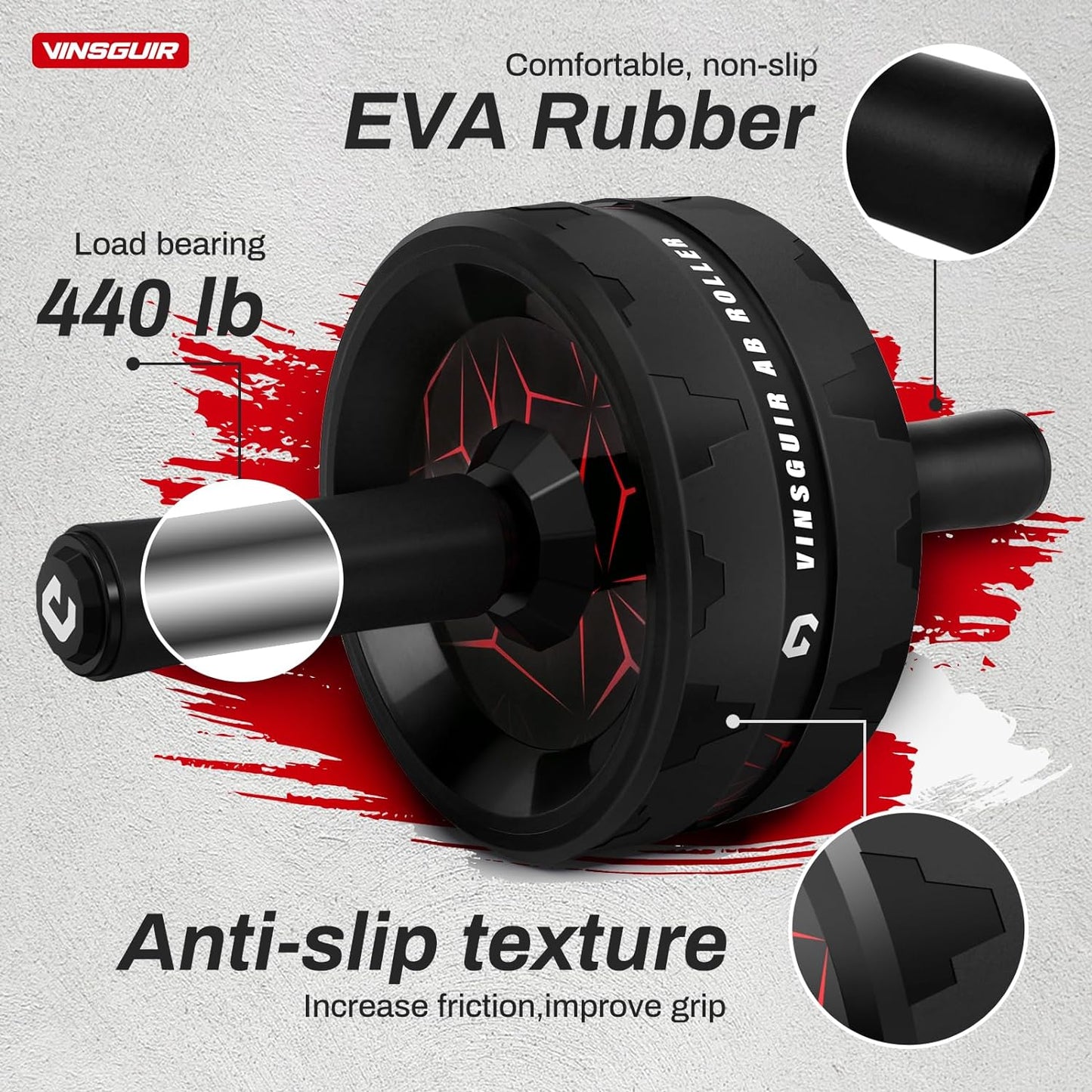 VINSGUIR Ab Roller Wheel, Abs & Core Workout Equipment for Home Gym