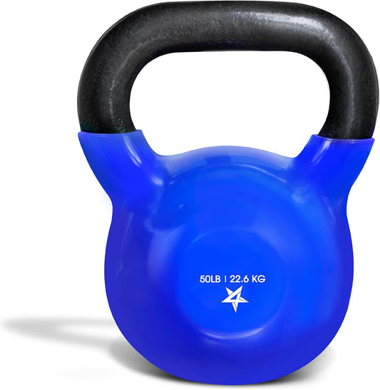 50 Pound Vinyl Coated Cast Iron Kettlebell
