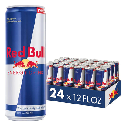 Red Bull Energy Drink, 12 Fl oz, Pack of 24 Cans