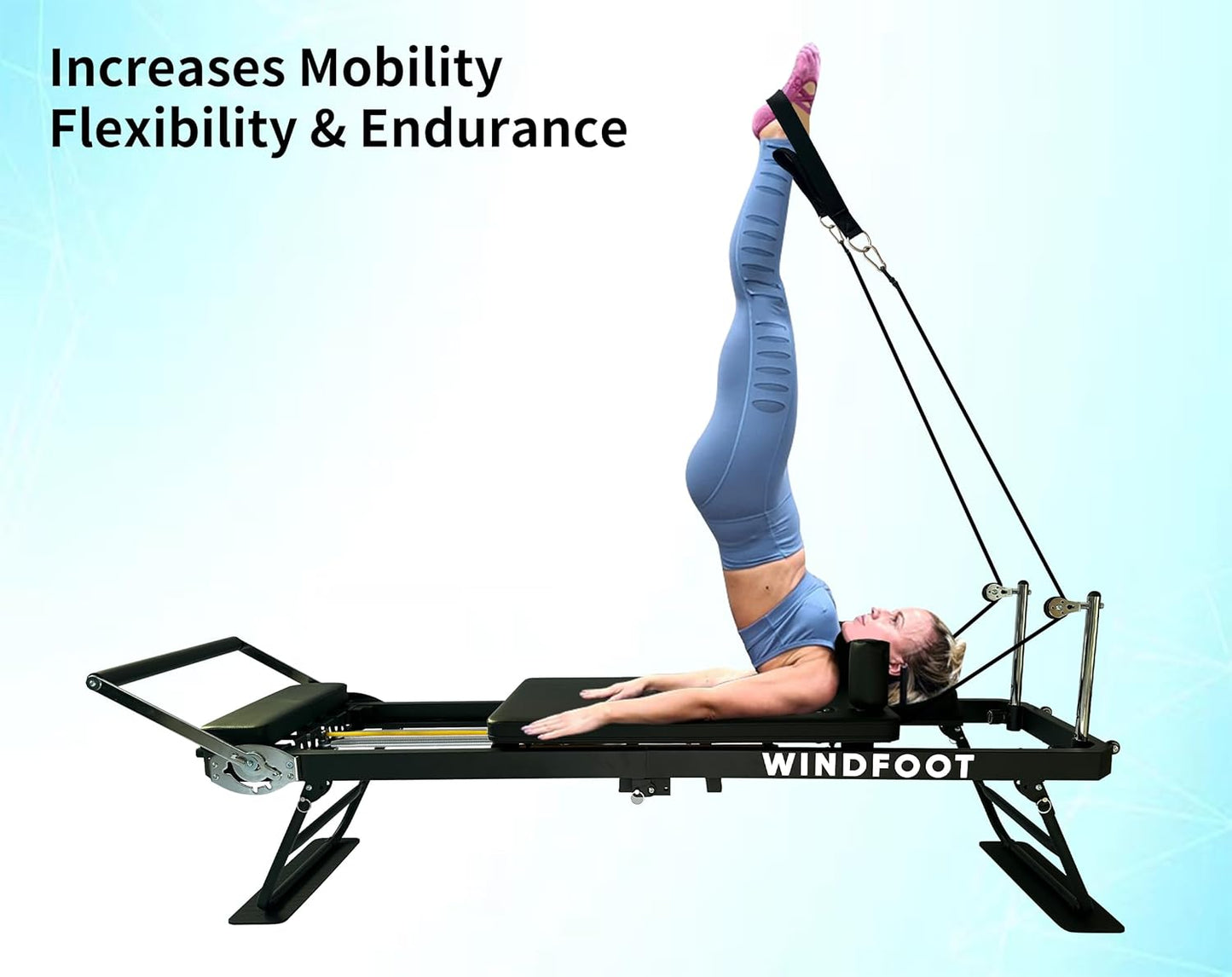 Pilates Reformer Machine Equipment with Springs & Cords for Home Workout