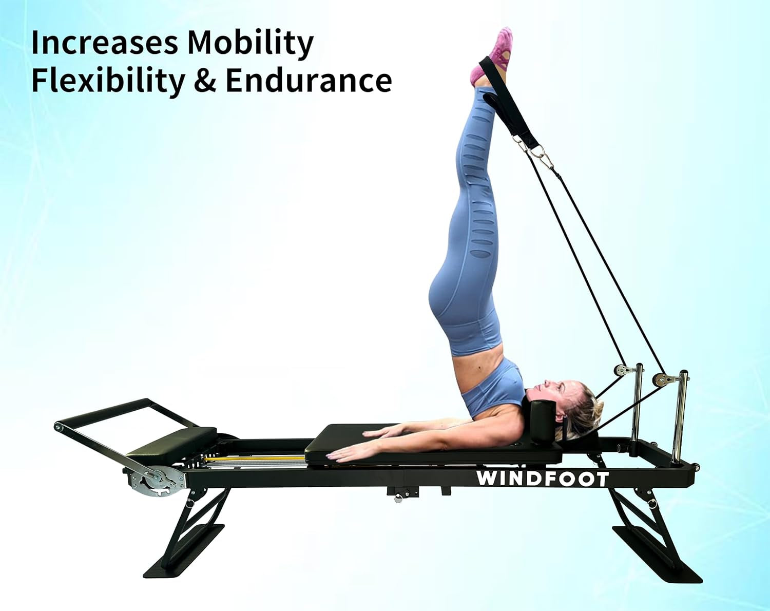 Pilates Reformer Machine Equipment with Springs & Cords for Home Workout
