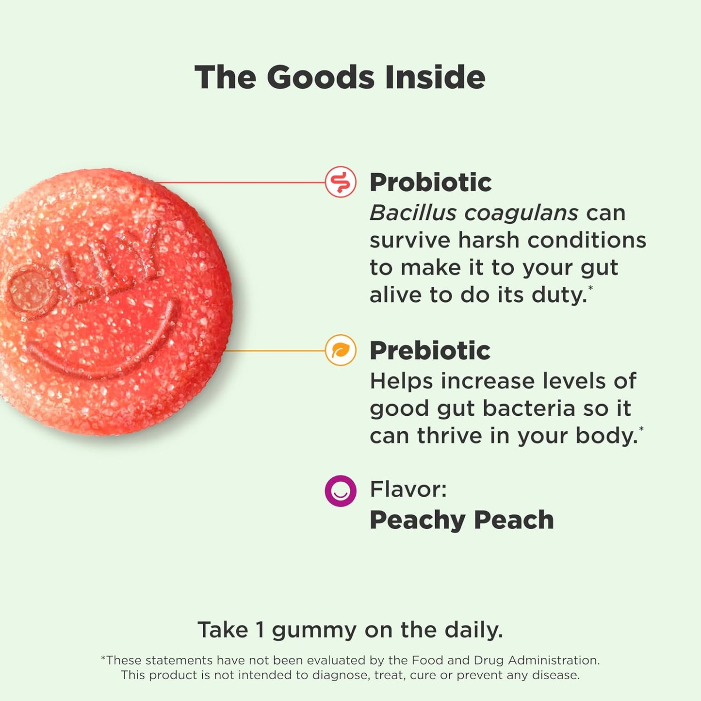 Olly Probiotic + Prebiotic Gummy for Men and Women
