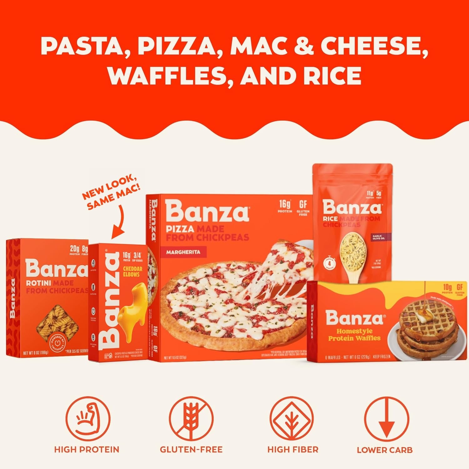Banza Elbows & Classic Cheddar Mac and Cheese - High Protein and Gluten Free