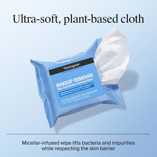 Neutrogena Makeup Remover Wipes Micellar Alcohol-Free Face Towelettes