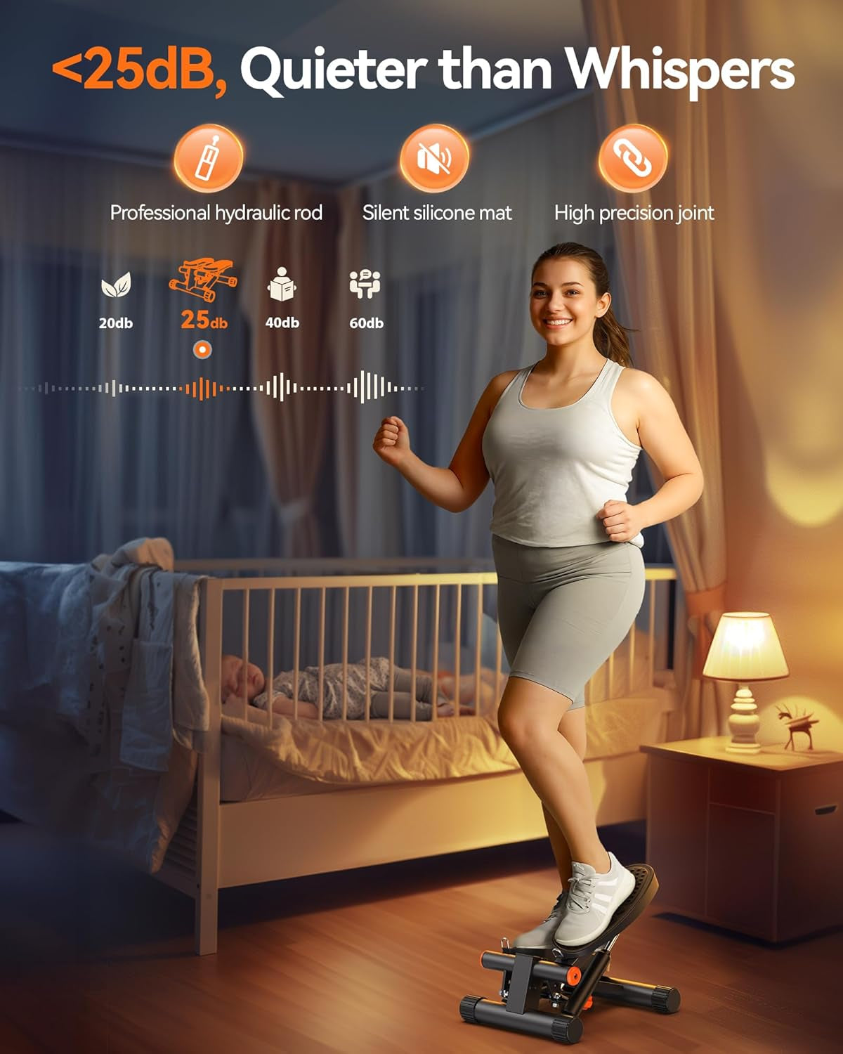 Niceday Steppers for Exercise, Stair Stepper with Resistance Bands