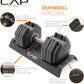 CAP Barbell ADJUSTABELL Adjustable Round Dumbbell Weights