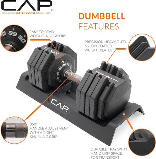 CAP Barbell ADJUSTABELL Adjustable Round Dumbbell Weights