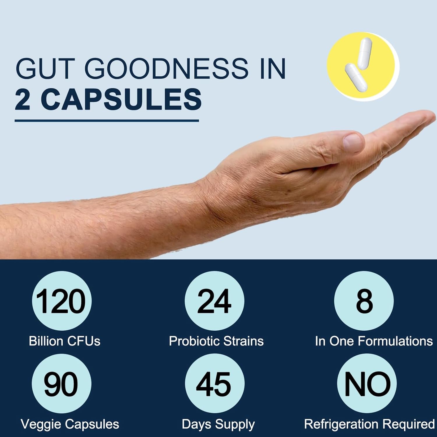 Probiotics for Men Digestive Health, 120 Billion CFUs